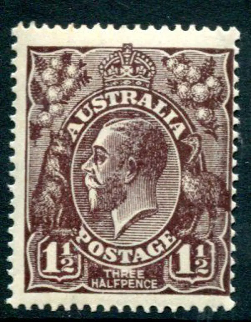1914-20 Single watermark 1½d black-brown with ... Image 1++