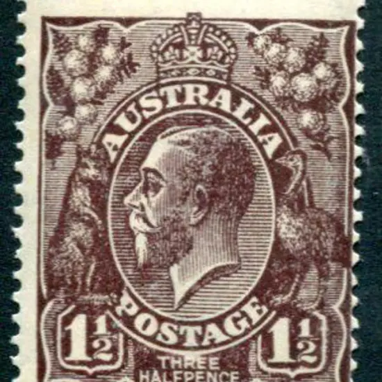 1914-20 Single watermark 1½d black-brown with ...