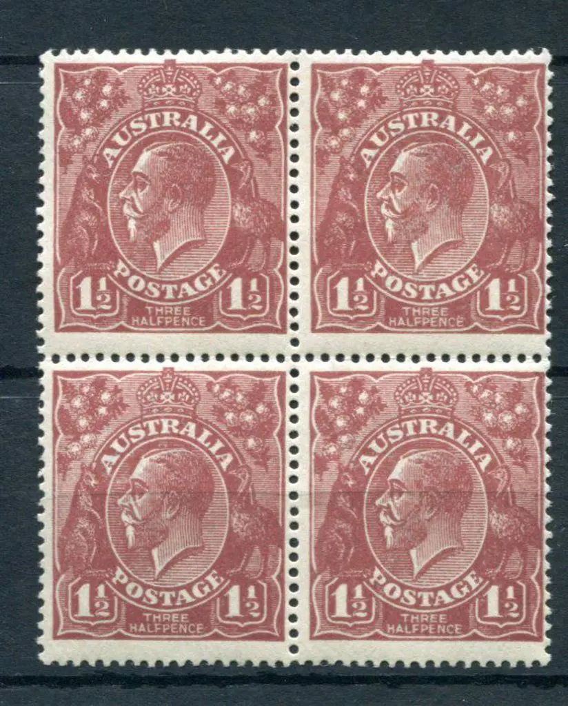 1914-20 Single watermark 1½d bright red-brown ... Image 1++