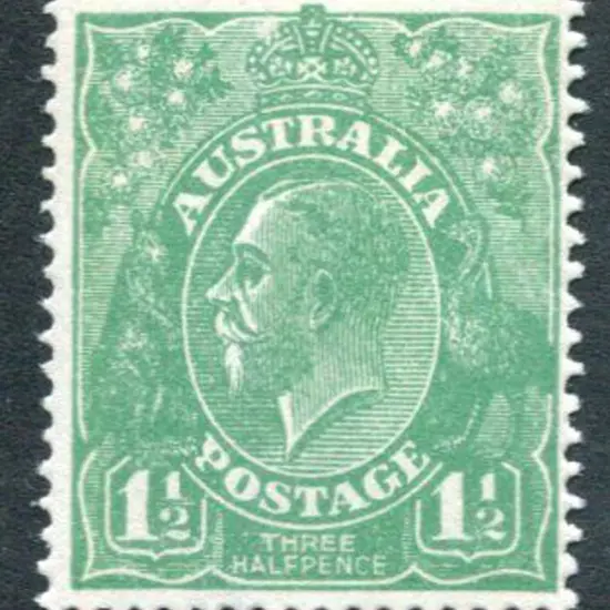 1914-20 Single watermark 1½d green with coarse ...
