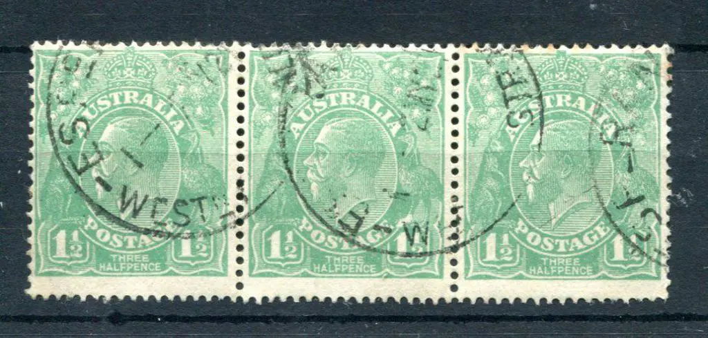 1914-20 Single watermark 1½d green, electro 18 ... Image 1++