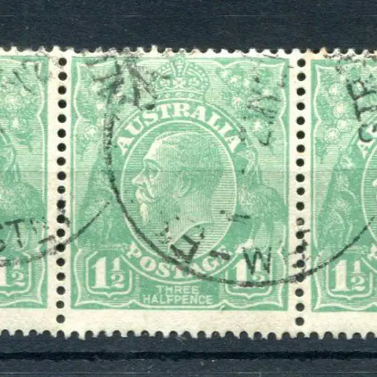1914-20 Single watermark 1½d green, electro 18 ...