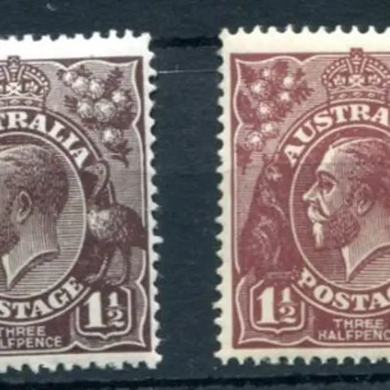 1914-20 Single watermark 1½d group with 1½d ...
