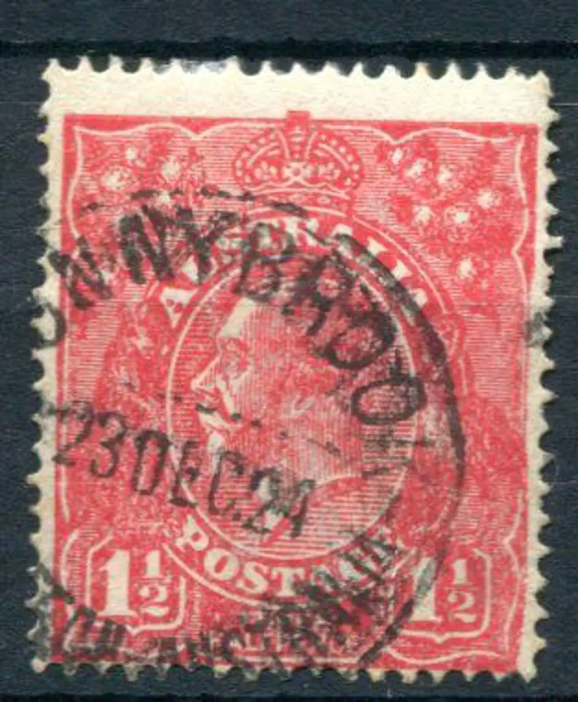 1914-20 Single watermark 1½d red with "substituted ... Image 1++