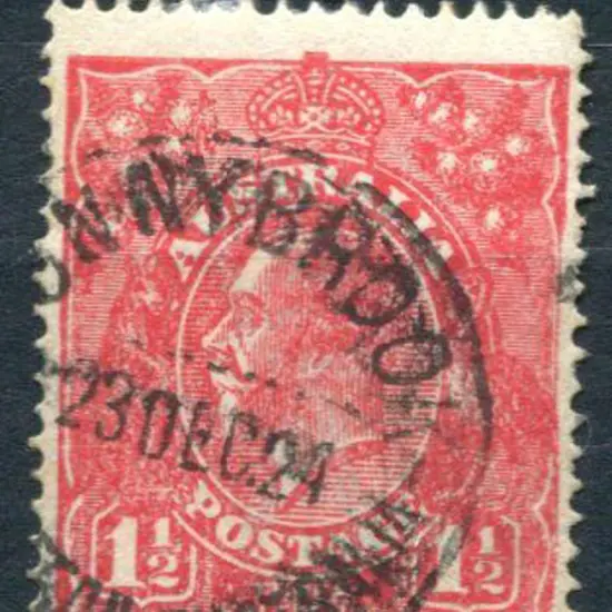 1914-20 Single watermark 1½d red with "substituted ...