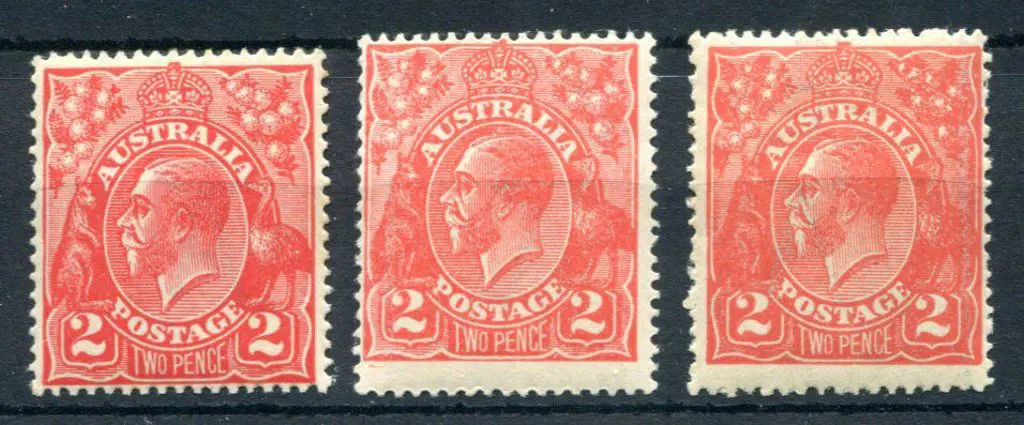 1914-20 Single watermark 2d red shades x 2 (ACSC ... Image 1++