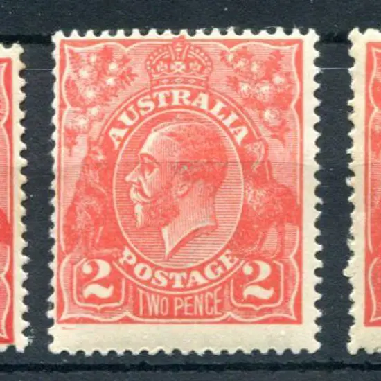 1914-20 Single watermark 2d red shades x 2 (ACSC ...