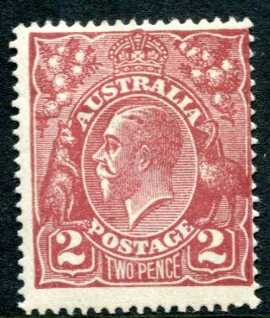 1914-20 Single watermark 2d red-brown with ... Image 1++