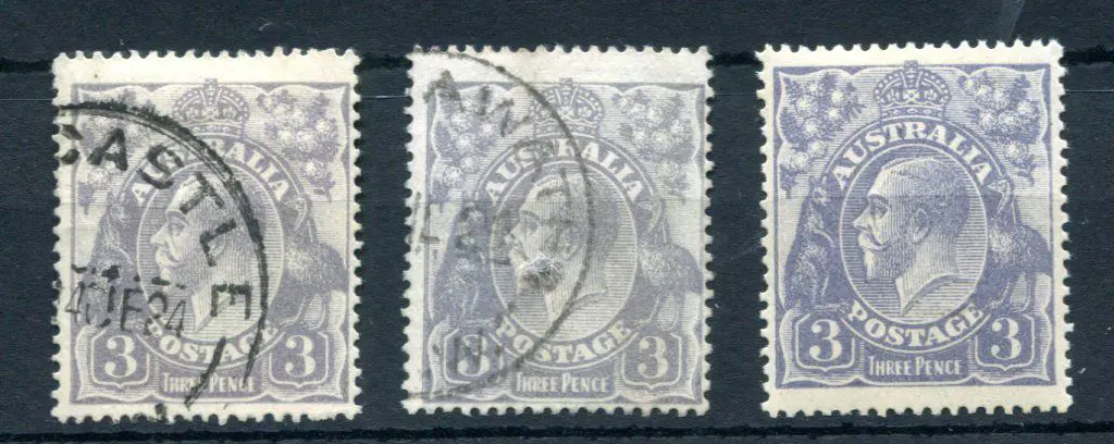 1914-20 Single watermark 3d blue "dry ink" ... Image 1++