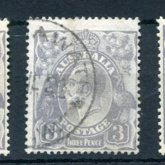 1914-20 Single watermark 3d blue "dry ink" ...