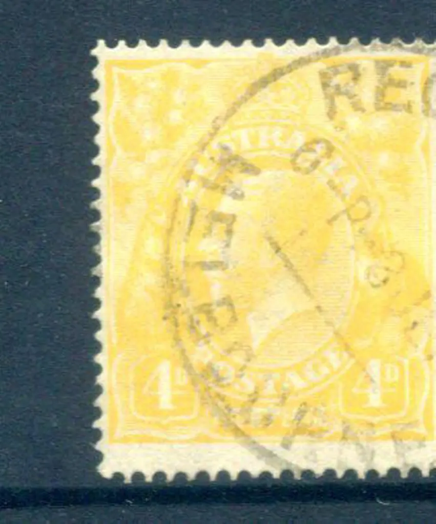 1914-20 Single watermark 4d lemon yellow with ... Image 1++
