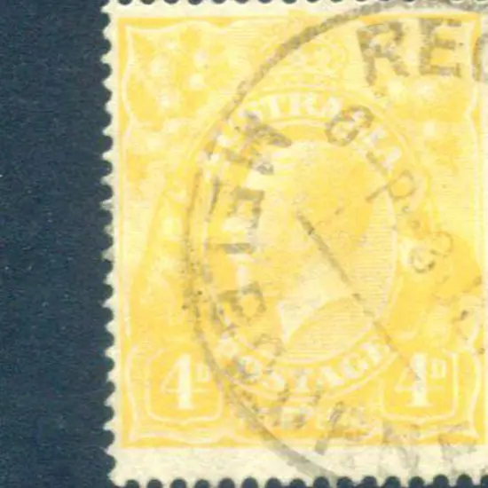 1914-20 Single watermark 4d lemon yellow with ...