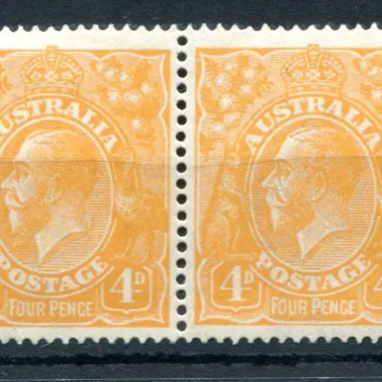 1914-20 Single watermark 4d yellow-orange aniline ...