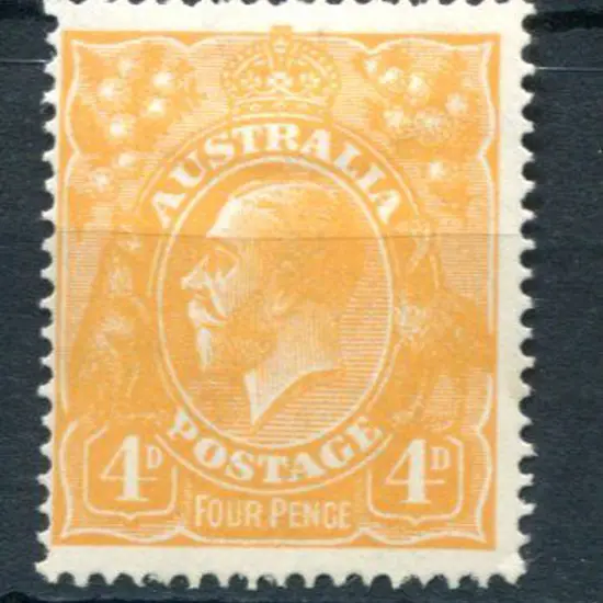 1914-20 Single watermark 4d yellow-orange aniline ...