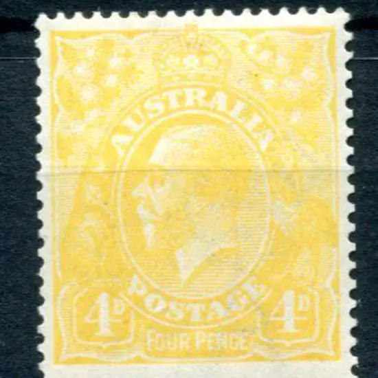 1914-20 Single watermark 4d lemon-yellow. Fresh ...