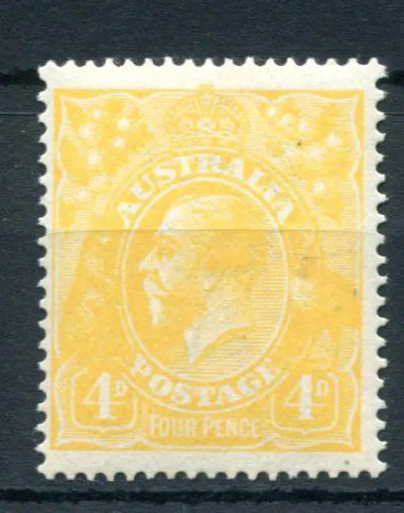 1914-20 Single watermark 4d lemon-yellow. Fresh ... Image 1++