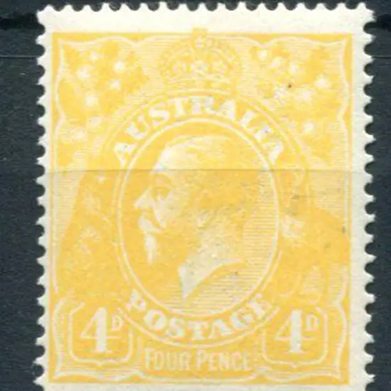 1914-20 Single watermark 4d lemon-yellow. Fresh ...