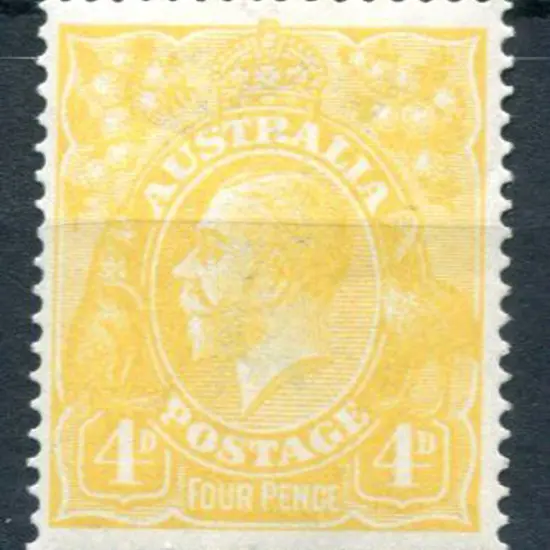 1914-20 Single watermark 4d lemon-yellow. MLH with ...