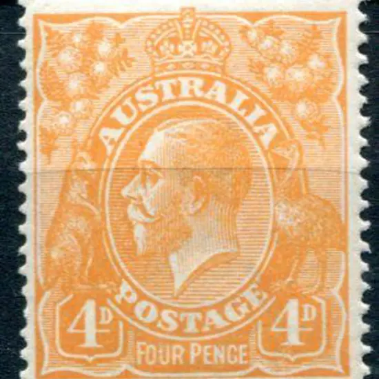 1914-20 Single watermark 4d orange with wmk ...
