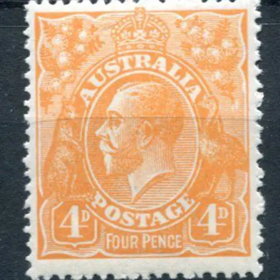 1914-20 Single watermark 4d orange with wmk ...