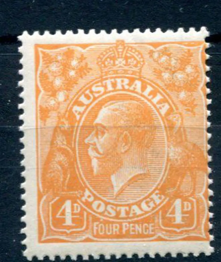 1914-20 Single watermark 4d buff-orange with ... Image 1++