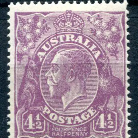 1914-20 Single watermark 4d reddish-violet. Fine ...