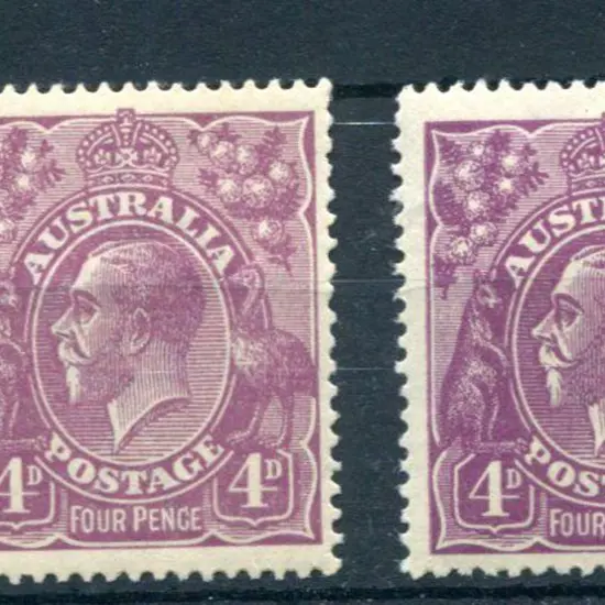 1914-20 Single watermark 4d violet & 4d deep ...