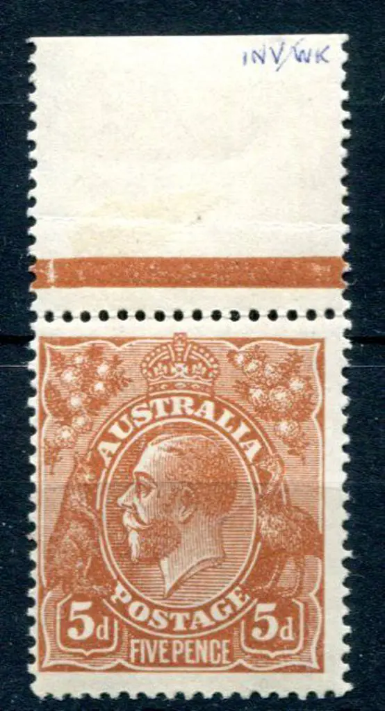 1914-20 Single watermark 5d chestnut with inverted ... Image 1++
