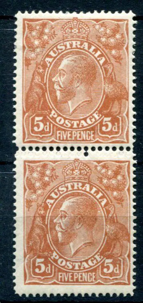 1914-20 Single watermark 5d chestnut, line perf ... Image 1++