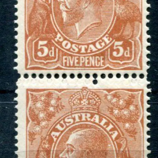 1914-20 Single watermark 5d chestnut, line perf ...