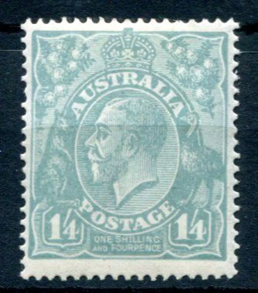 1914-20 Single watermark 1/4d turquoise-blue in a ... Image 1++