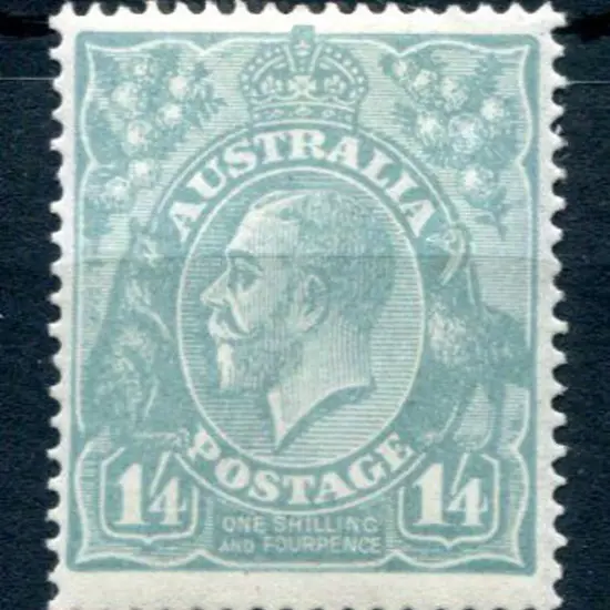 1914-20 Single watermark 1/4d turquoise-blue in a ...