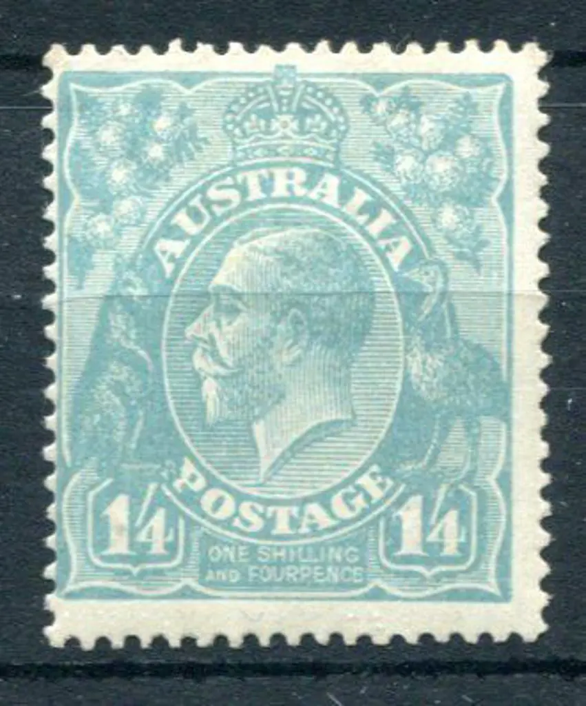 1914-20 Single watermark 1/4d turquoise-blue, MLH, ... Image 1++