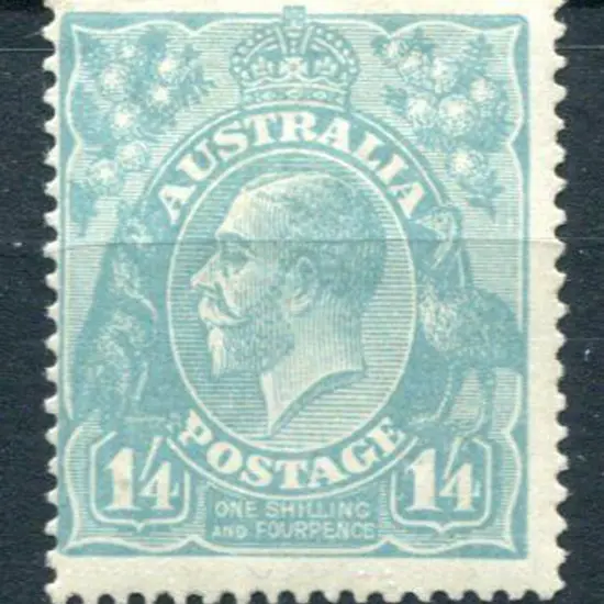 1914-20 Single watermark 1/4d turquoise-blue, MLH, ...
