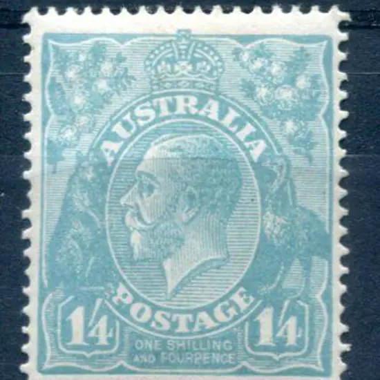 1914-20 Single watermark 1/4d turquoise-blue. MLH ...