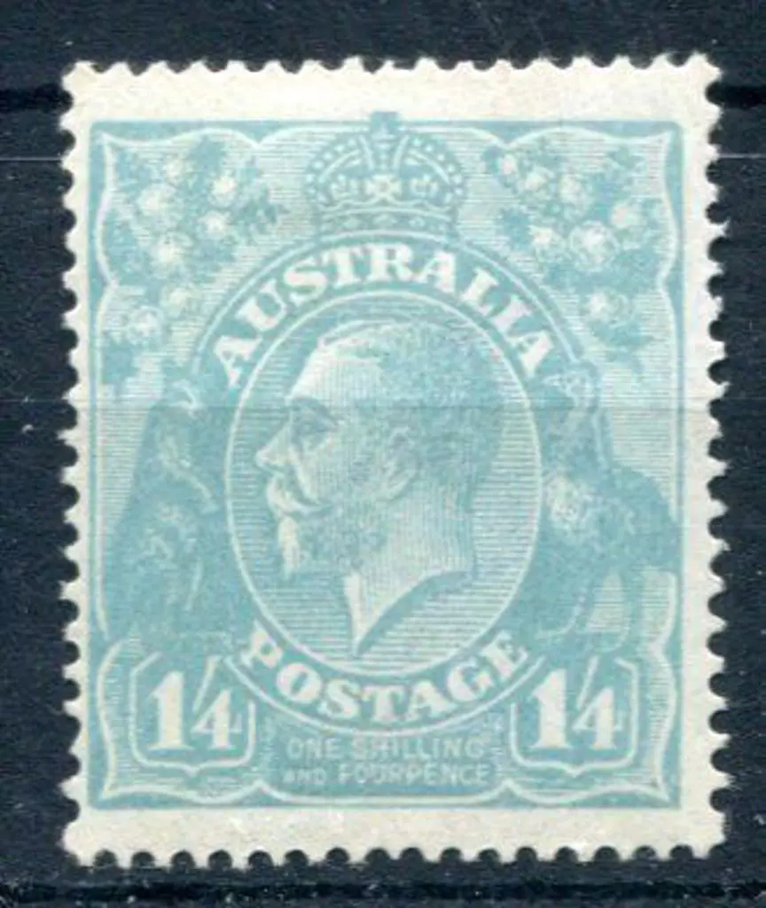 1914-20 Single watermark 1/4d turquoise-blue. MLH, ... Image 1++