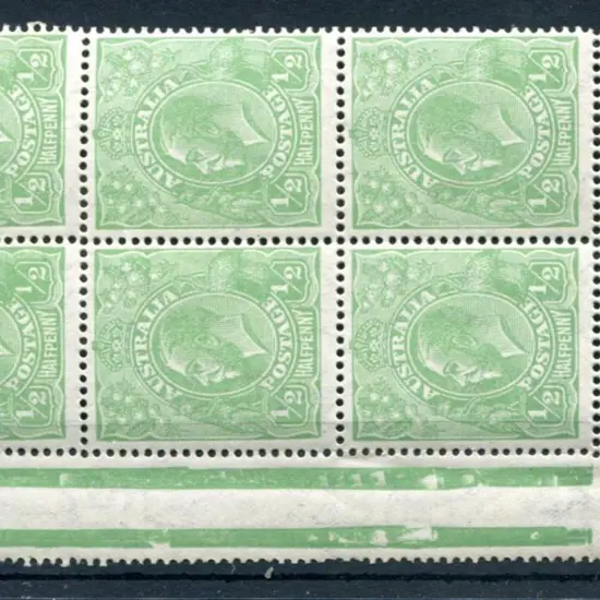 1918-20 Large Multiple Perf.14 ½d bluish-green ...