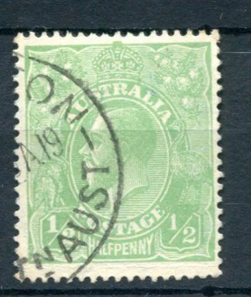 1918-20 Large Multiple Perf.14 ½d bluish-green ... Image 1++