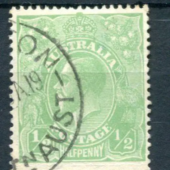 1918-20 Large Multiple Perf.14 ½d bluish-green ...