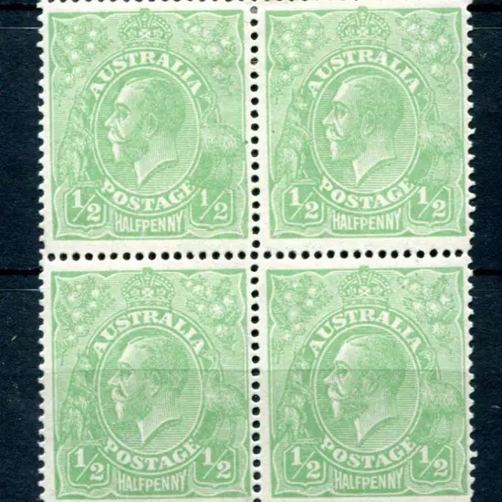 1918-20 Large Multiple Perf.14 ½d yellowish-green ...