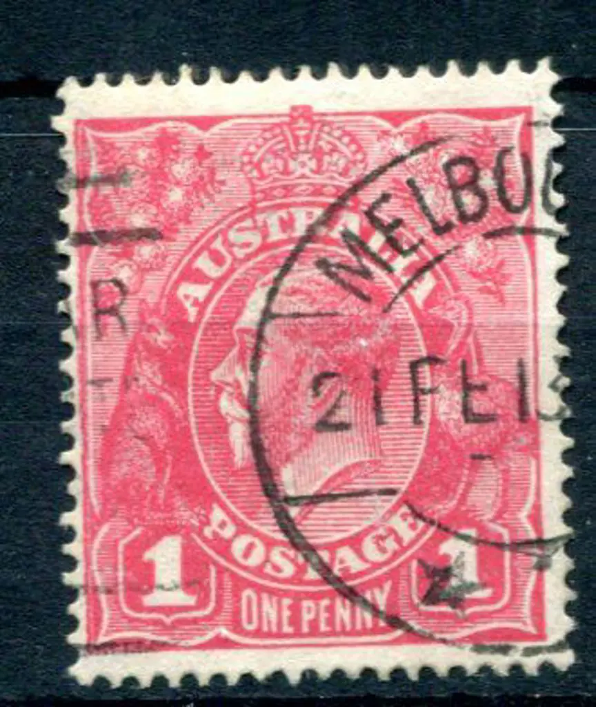 1918-20 Large Multiple Perf.14 1d carmine-pink ... Image 1++
