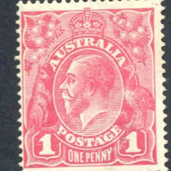 1918-20 Large Multiple Perf.14 1d carmine-pink ...