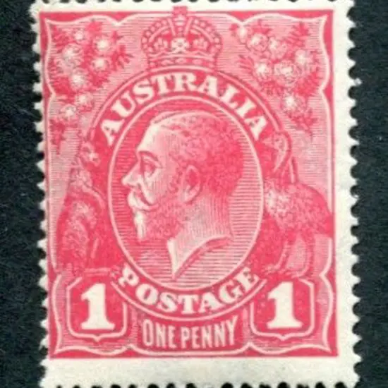 1918-20 Large Multiple Perf.14 1d carmine-pink ...