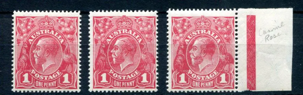 1918-20 Large Multiple Perf.14 1d carmine-rose a 3 ... Image 1++