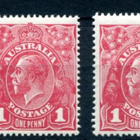 1918-20 Large Multiple Perf.14 1d carmine-rose a 3 ...