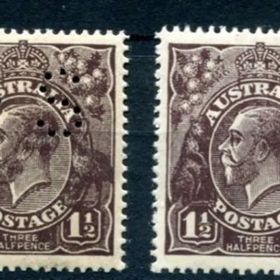 1918-20 Large Multiple Perf.14 1½d black-brown ...