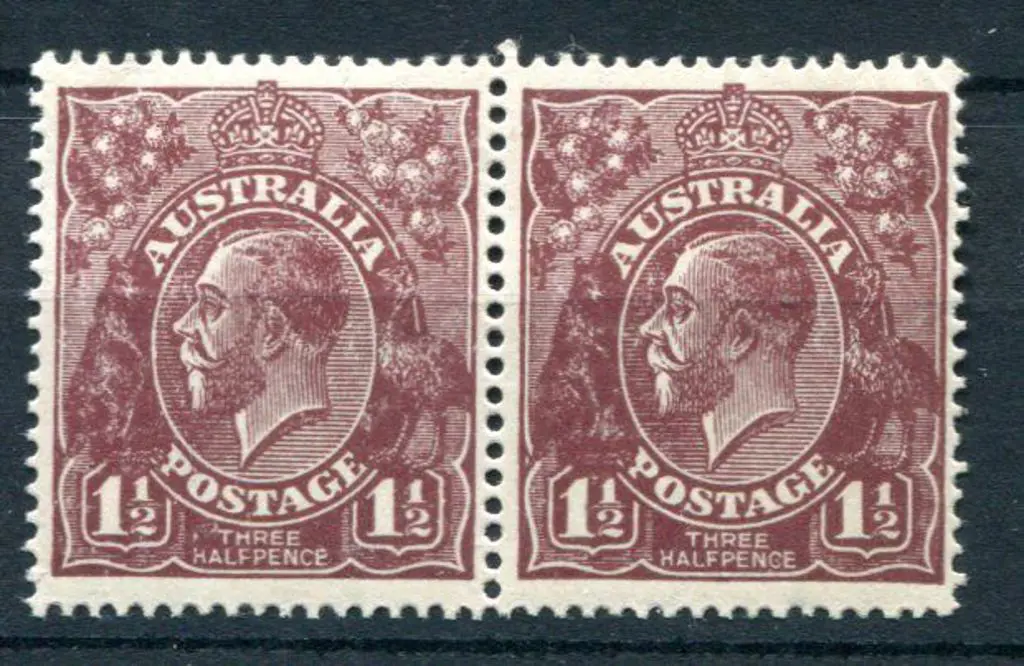 1918-20 Large Multiple Perf.14 1½d deep red-brown ... Image 1++