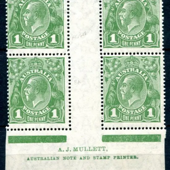 1926-30 Small Multiple Watermark Perf. 14 1d green ...