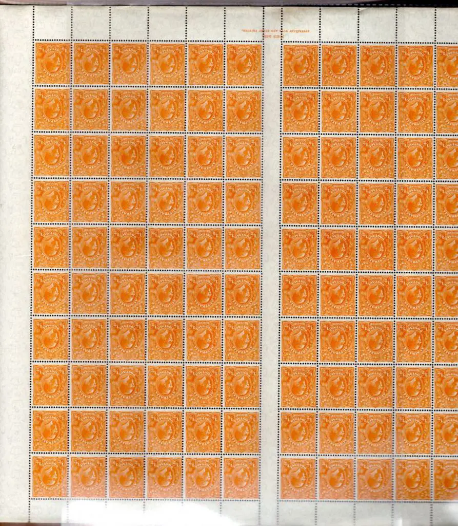 1931-36 CofA Wmk ½d orange, electro 9 complete ... Image 1++
