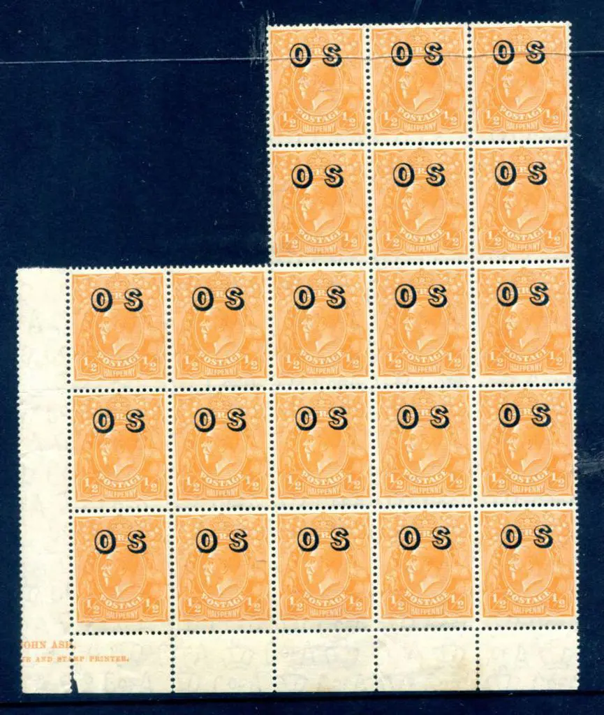 1931-36 CofA Wmk ½d orange, CofA wmk irregular ... Image 1++